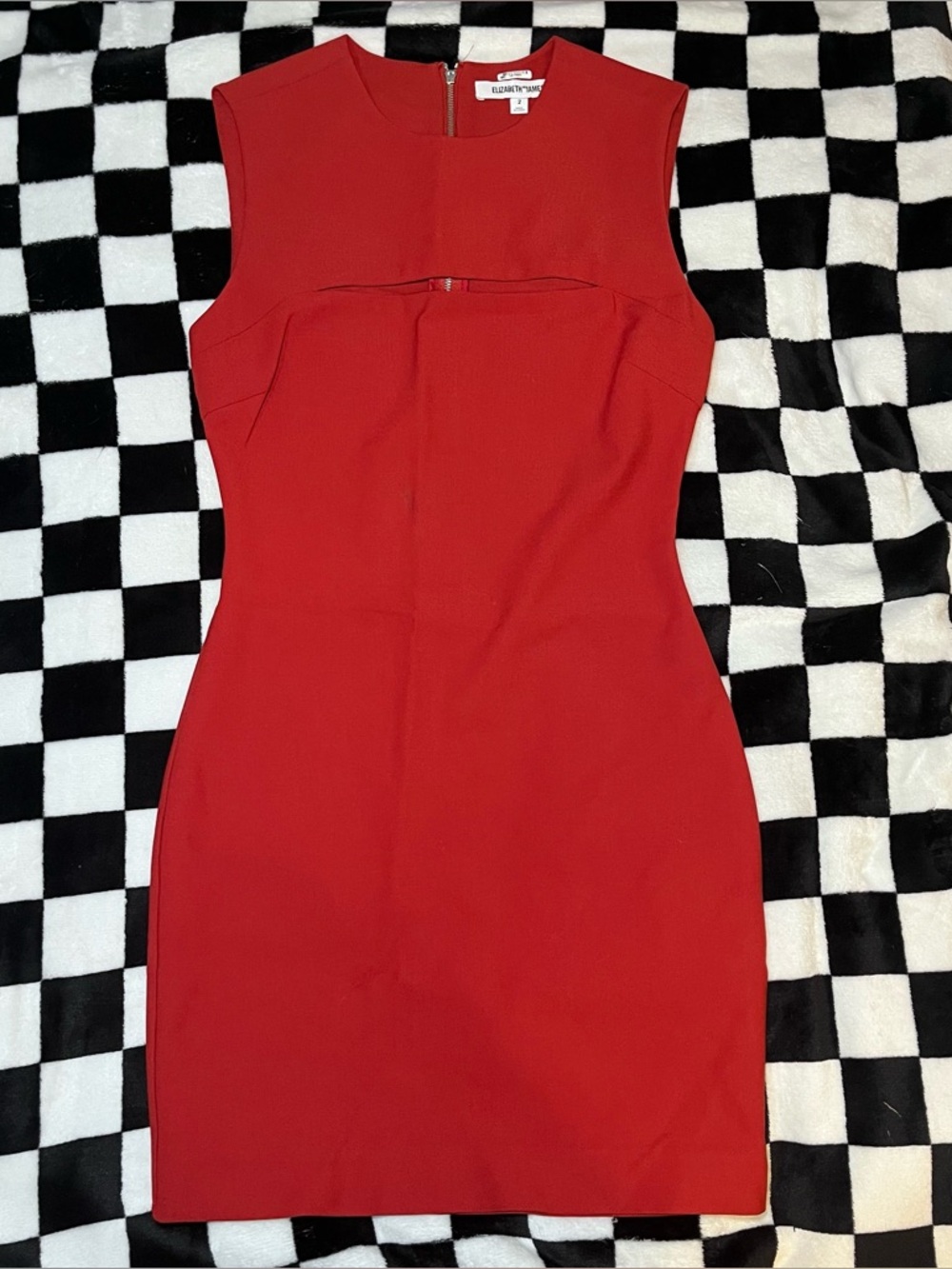 Elizabeth and James Red Sleeveless Mini Sheath Dress